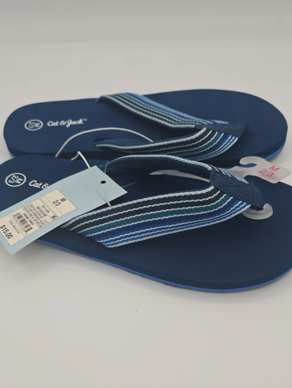 Cat & Jack Boys Blue Flip Flops Size 2/3